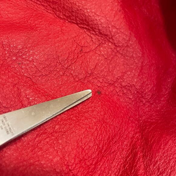 1970s Red Leather Maxi Coat w/ Real Black Fox Fur | Greg Bell, XL, Rare Vintage - Picture 12 of 14